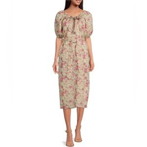 A Loves A Floral Midi Dress